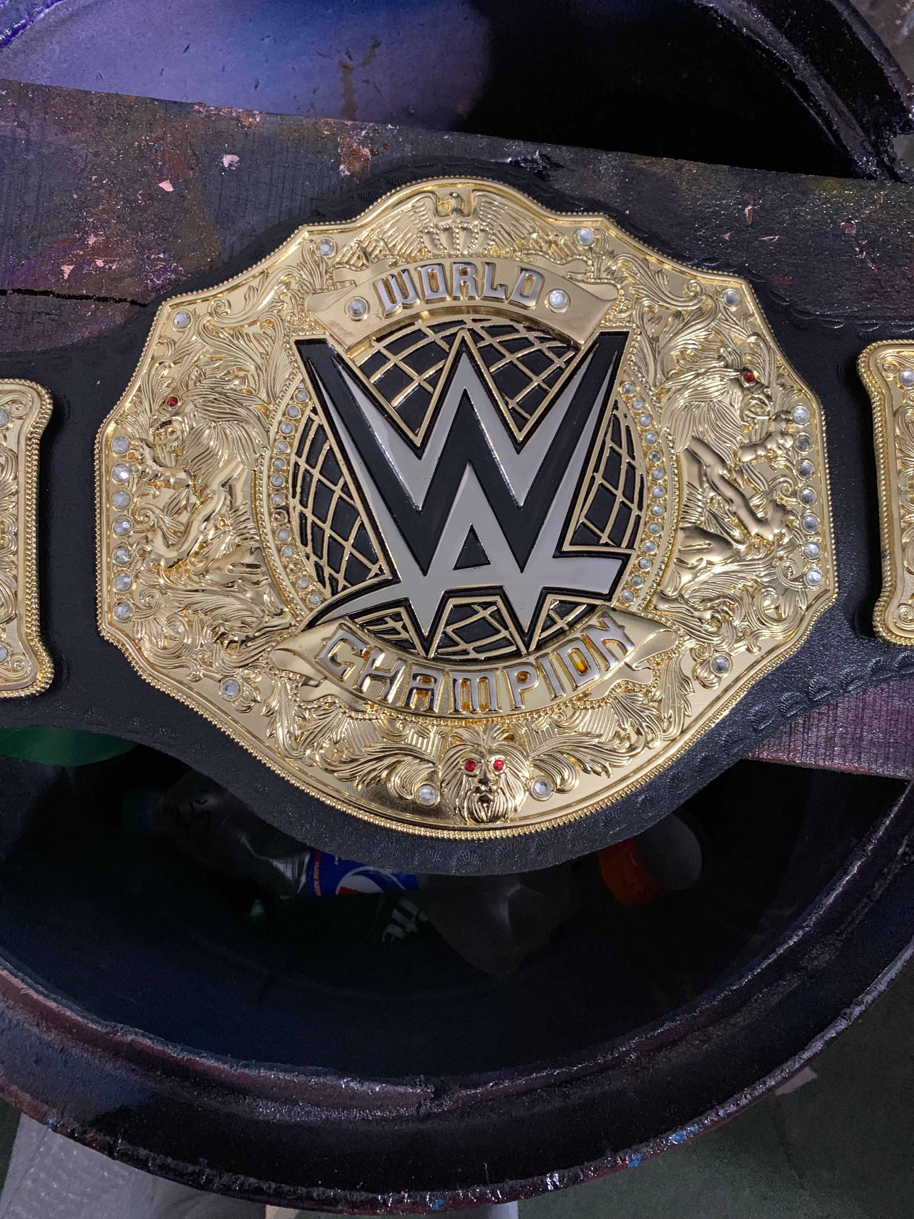 Championship belt plate after gold electroplating — Sialkot workshop